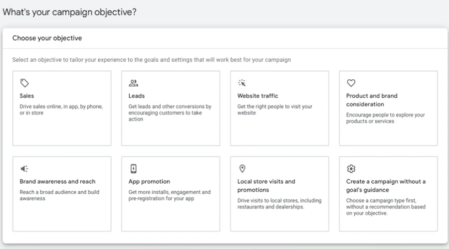 How to Set Up Your First Google Ads Campaign - Setting Up Objectives